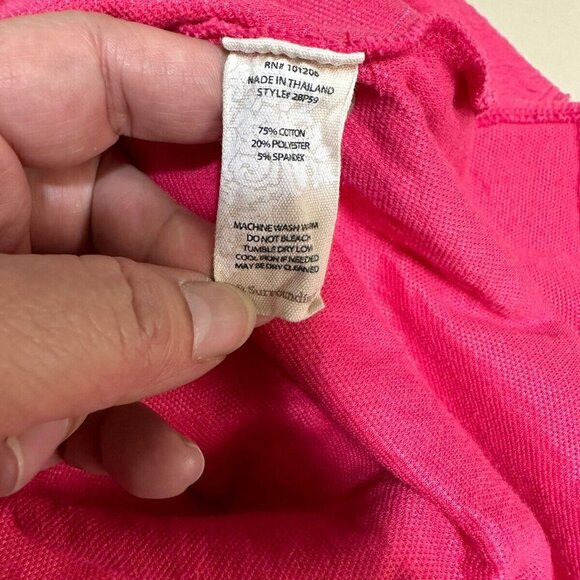 SOFT SURROUNDINGS Pink Shirt Button Side Detail Spring Summer Sz L - Picture 8 of 9